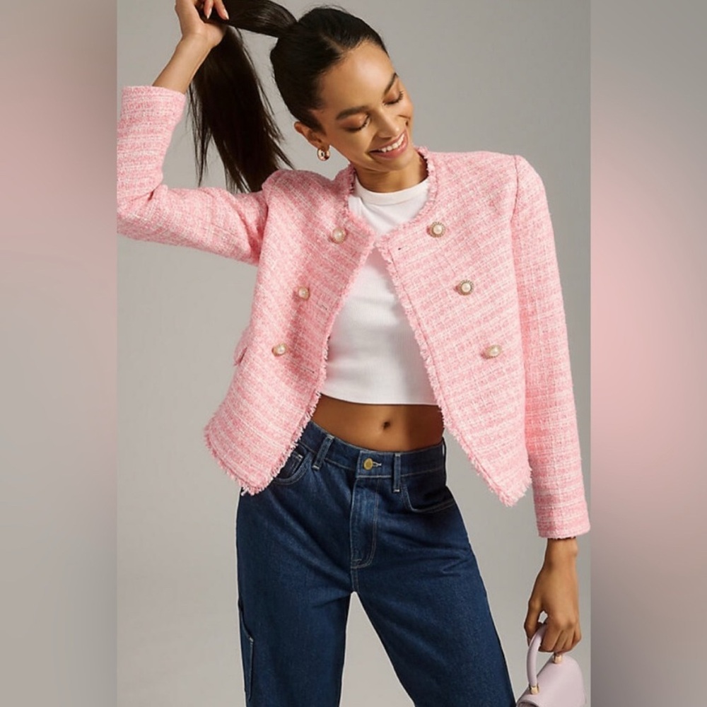 Maeve Anthropologie Pink Blazer